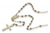 Cadena italiana de rosario de oro rosa blanco amarillo de 14k rcc003ywr