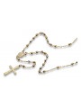 Italian 14k yellow white rose gold rosary chain rcc003ywr