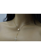 Cadena italiana de rosario de oro rosa blanco amarillo de 14k rcc003ywr
