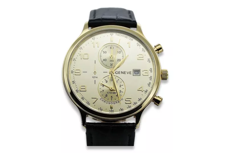 Reloj de hombre amarillo 14k 585 oro Geneve mw005y