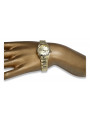 Złoty zegarek damski 14k 585 z bransoletą Geneve w stylu Rolex lw020ydg&lbw009y