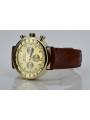 Елегантен мъжки часовник със златна каишка 14k 585 Geneve mw012y-y