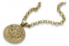 Medusa griega 14k colgante de oro con cadena cpn049y&cc003y