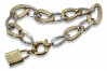 Armband aus 14 Karat 585 Gold mit Vorhängeschloss-Anhänger cfb025yw&cpn057y