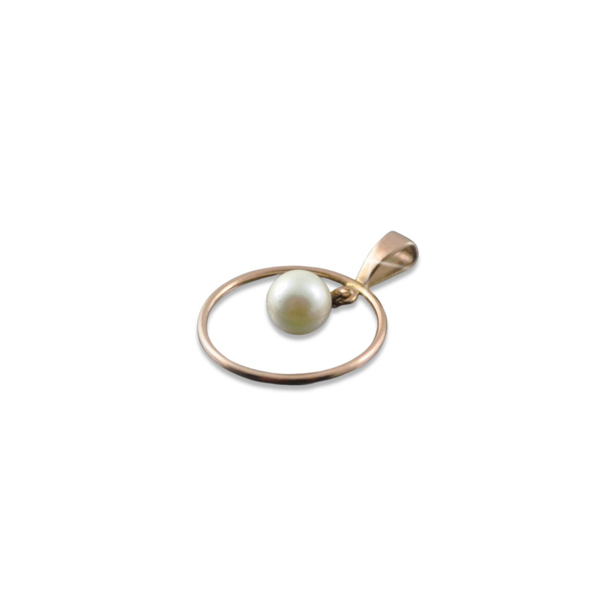 Bijou d'Époque: Pendentif Perle en Or Rose 14 Carats 585 vppr004