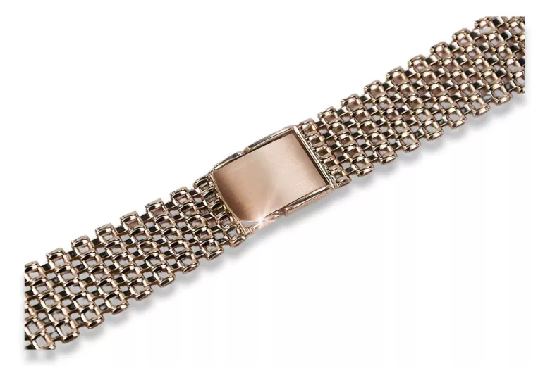 Vintage rose pink man's 14k 585 gold watch bracelet mbw004r