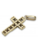 Wyjątkowy 14k żółte białe złoto Krzyż katolicki ctc095yw