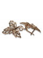 "Original No Stones 14K Rose Gold Maple Leaf Vintage Earrings" ven096r