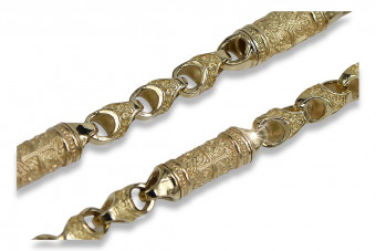 Італійський жовтий 14k золото 585 Bizantine Gothic chain cc057y