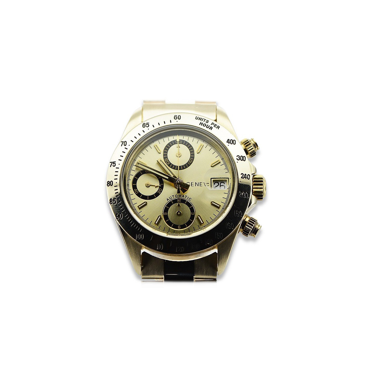Złoty zegarek męski 14k 585 Geneve styl Rolex mw041y