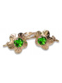 Vintage rose pink 14k 585 gold earrings vec028 alexandrite ruby emerald sapphire ...