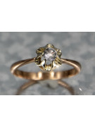 Vintage rose 14k gold 585 Diamond ring vrd353