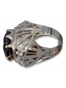 Vintage srebrny pierścionek 925 z Aleksandrytem Rubinem Szafirem Szmaragdem Cyrkonią vrc031s