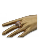 Rosyjska radziecka róża 14k 585 złoto Aleksandryt Rubin szmaragdowy szafirowy pierścionek z cyrkonią vrc017