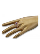 Rosyjska radziecka róża 14k 585 złoto Aleksandryt Rubin szmaragdowy szafirowy pierścionek z cyrkonią vrc026
