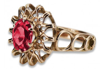 "Original Vintage Ruby Ring in Exquisite 14K Rose Gold" vrc032