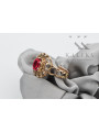 Autentyczny Rubin w Różowym Złocie 14K Vintage Biżuteria vrc032