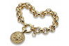 Armband aus 14 Karat 585 Gold mit Vorhängeschloss-Anhänger cb009y&cpn049y