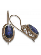 Vintage silver rose gold plated 925 Alexandrite Ruby Emerald Sapphire Aquamarine Zircon ... earrings vec023rp