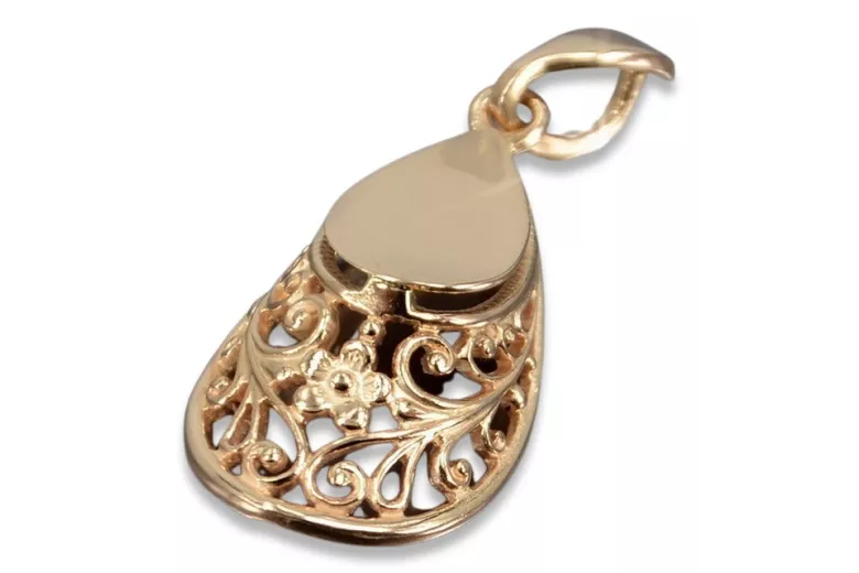 Pendul horseshoe vintage original din aur roz 14k Fără pietre  vpn074