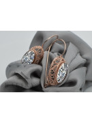 Vintage silver rose gold plated 925 Cubic Zircon earrings vec023rp