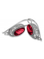 Vintage silver 925 Ruby earrings vec023s