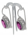 Vintage silver 925 amethyst earrings vec023s