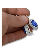 Vintage silver 925 Sapphire earrings vec023s