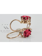 Vintage silver rose gold plated 925 Ruby earrings vec196rp
