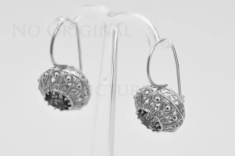 Vintage Vintage 925 Silver earrings setting vec002s