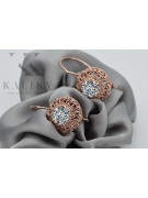 "Stunning Vintage 14K Rose Gold Zircon Earrings - Authentic Russian Soviet Vec002" style