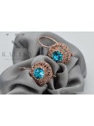 "Classic 14K Rose Gold Aquamarine Earrings - Original Vintage Russian Soviet vec002" style
