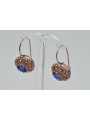 Classic Vintage-Style 14K Rose Gold Sapphire Earrings - Russian Soviet Collection vec002