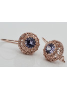 Vintage silver rose gold plated 925 Alexandrite earrings vec002rp