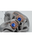 Vintage silver rose gold plated 925 Sapphire earrings vec002rp