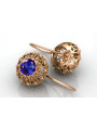 Vintage silver rose gold plated 925 Sapphire earrings vec002rp