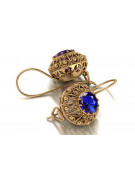 Vintage-Ohrringe aus rosévergoldetem 925er-Saphir-Silber vec002rp