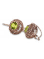 Vintage silver rose gold plated 925 yellow peridot earrings vec002rp