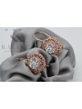 Vintage silver rose gold plated 925 Cubic Zircon earrings vec002rp