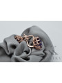 "Alexandrite sertie sur boucles d'oreilles en or rose 14 carats, style vintage vec079" Vintage