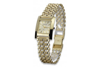 Galben 14k ceas de aur pentru bărbați Geneve lw036ydg&lbw002y
