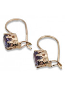 Bijoux anciens: Boucles d'oreilles en or rose 14 carats avec Alexandrite vec196