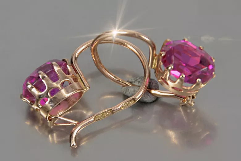"Bijoux vintage en or rose 14 carats 585 avec améthyste" vec196