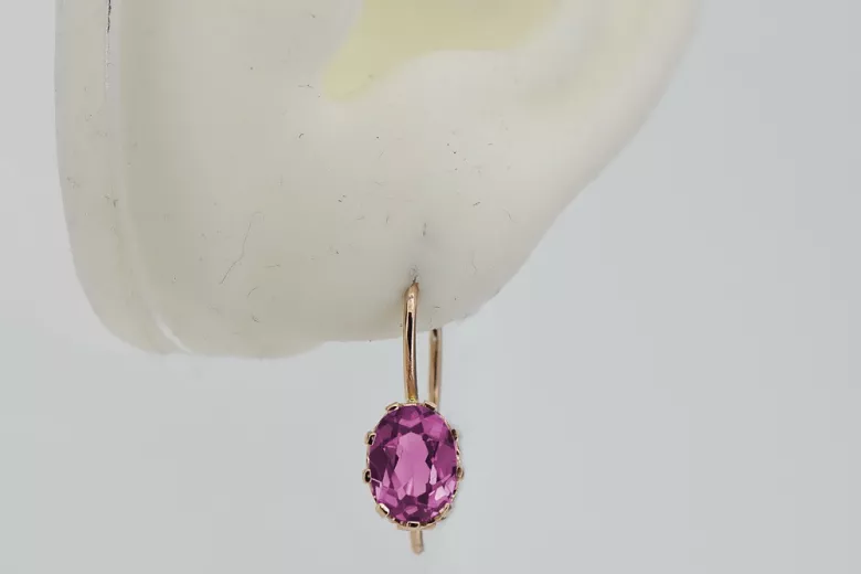 "Bijoux vintage en or rose 14 carats 585 avec améthyste" vec196