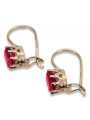 "Original Vintage 14K Rose Gold Earrings with Ruby Detail" vec196