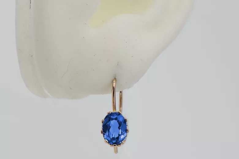 "Bijoux de luxe vintage en or rose 14 carats et saphir" vec196
