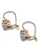 Boucles d'oreilles en zircon et or rose 14 carats 585, style vintage vec196