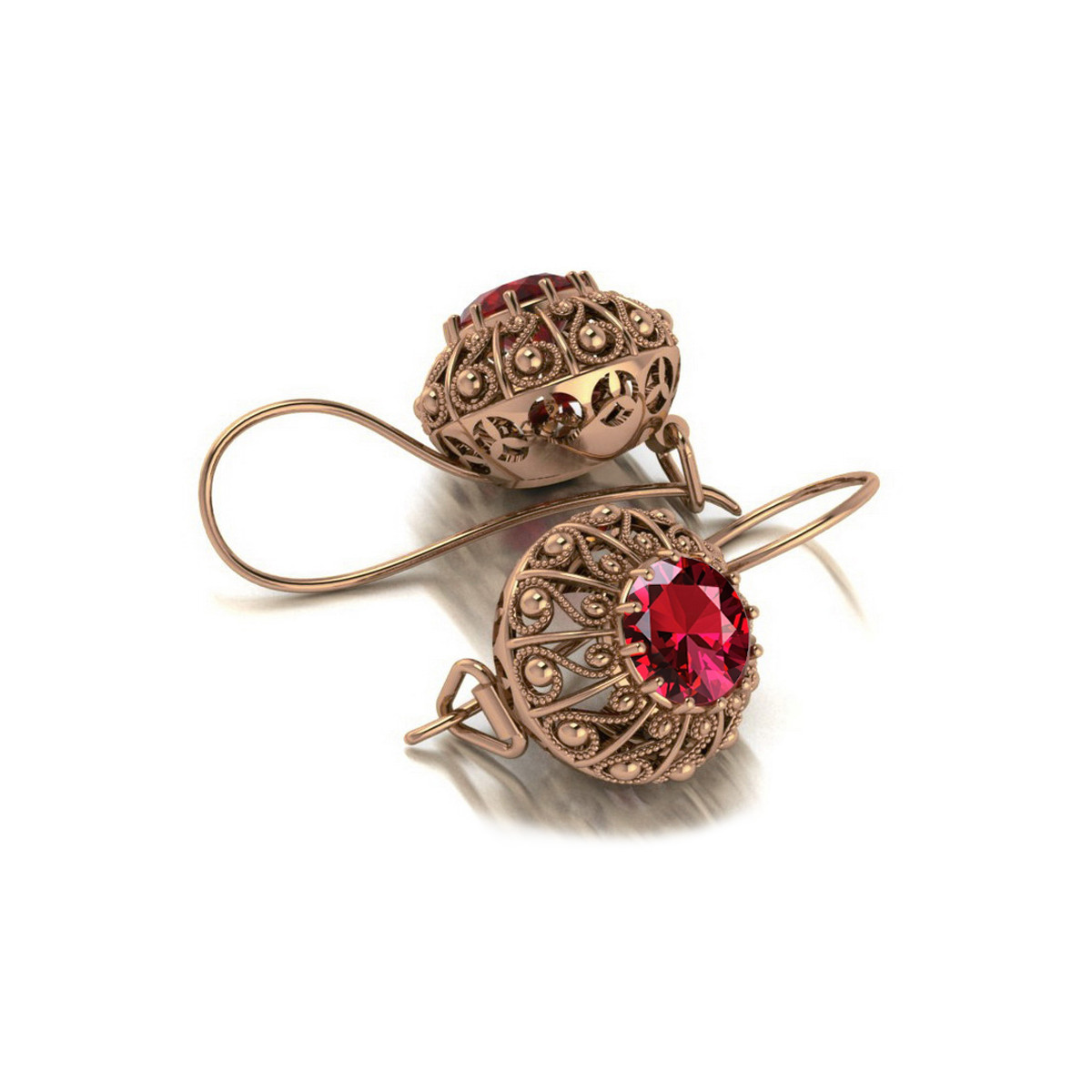 Antique ruby earrings hot sale for sale