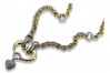Cadena de oro amarillo blanco italiano de 14k, collar de corazón cfc015yw