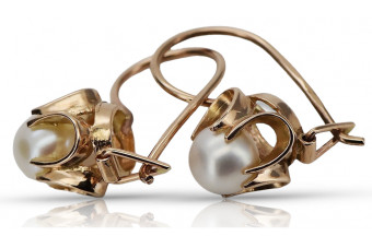 Vintage silver rose gold plated 925 pearl earrings vepr004rp Vintage